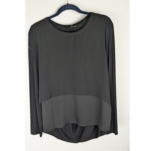 Elie Tahari  for Design nation Layered tunic top stylized sz L crepe overlayB42"